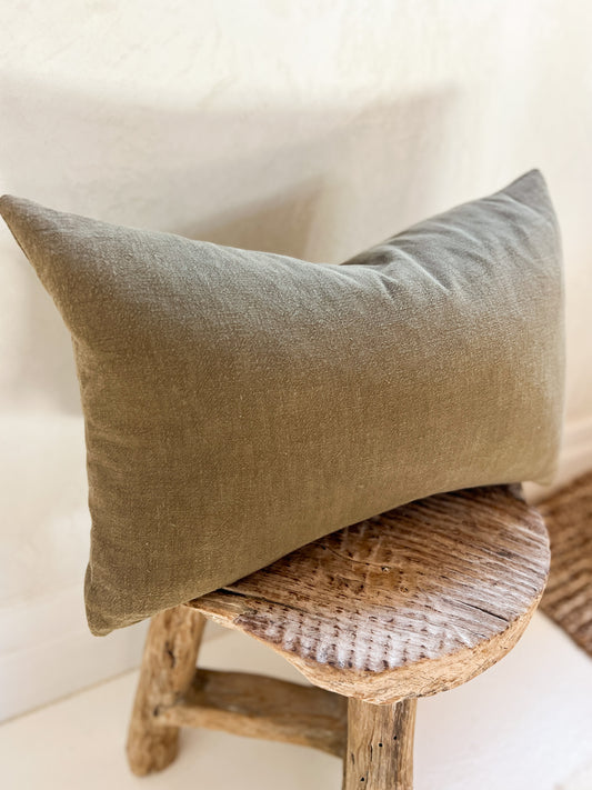 Ramie Lumbar Cushion - Olive