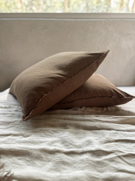 Linen Euro Cushion - Cocoa
