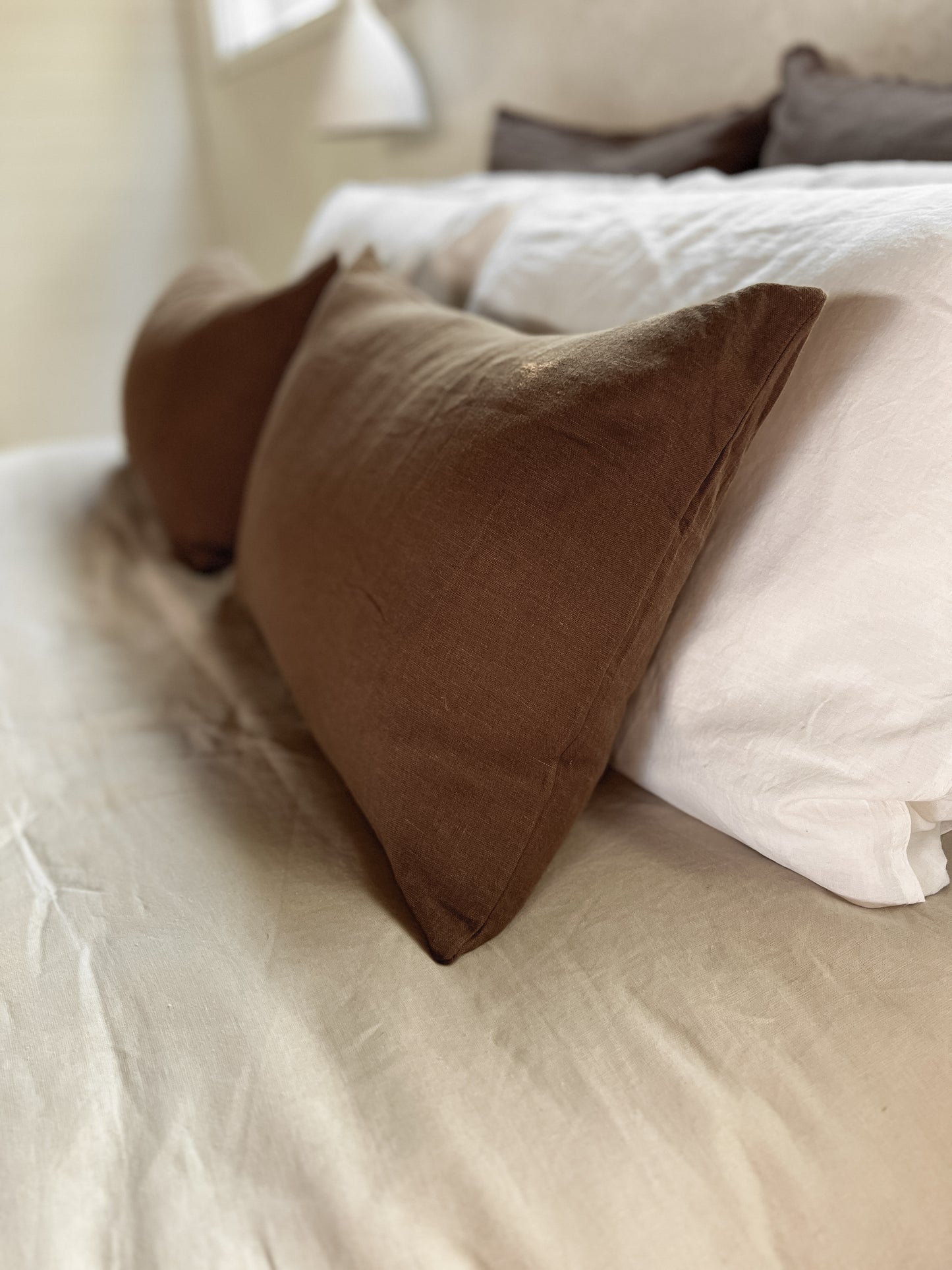 Linen Lumbar Cushion - Cocoa