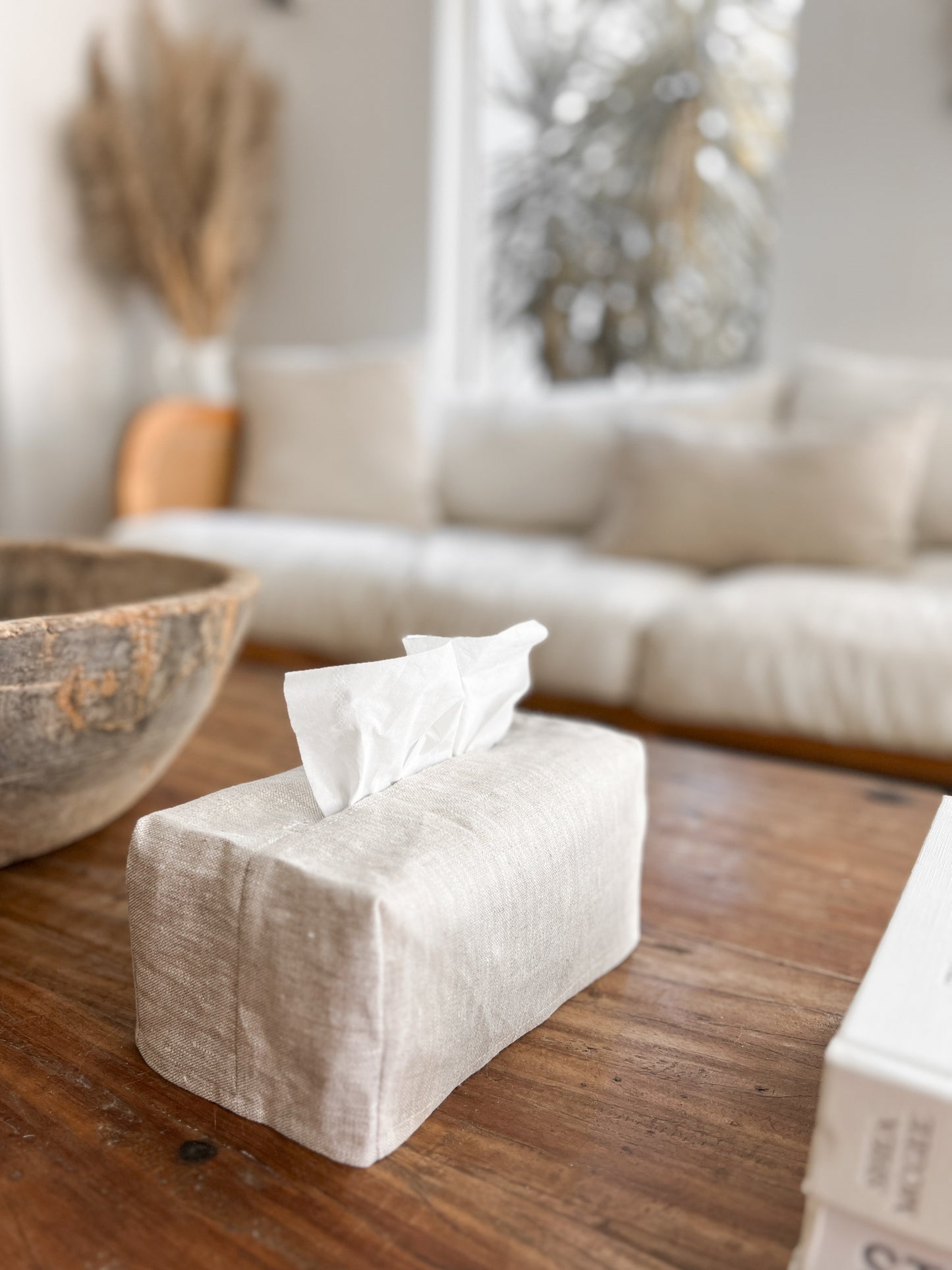 Linen Tissue Box Cover