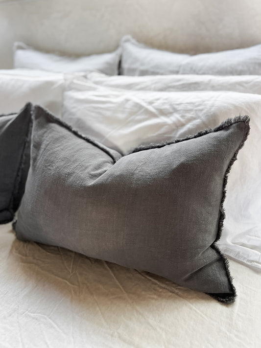 Ramie Lumbar Cushion - Charcoal