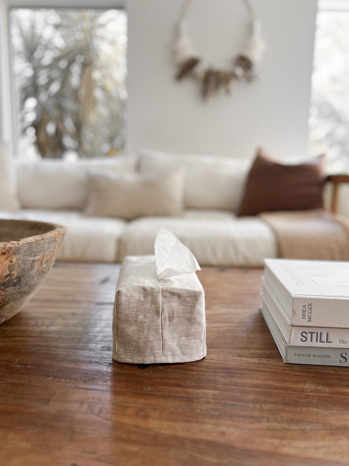 Linen Tissue Box Cover