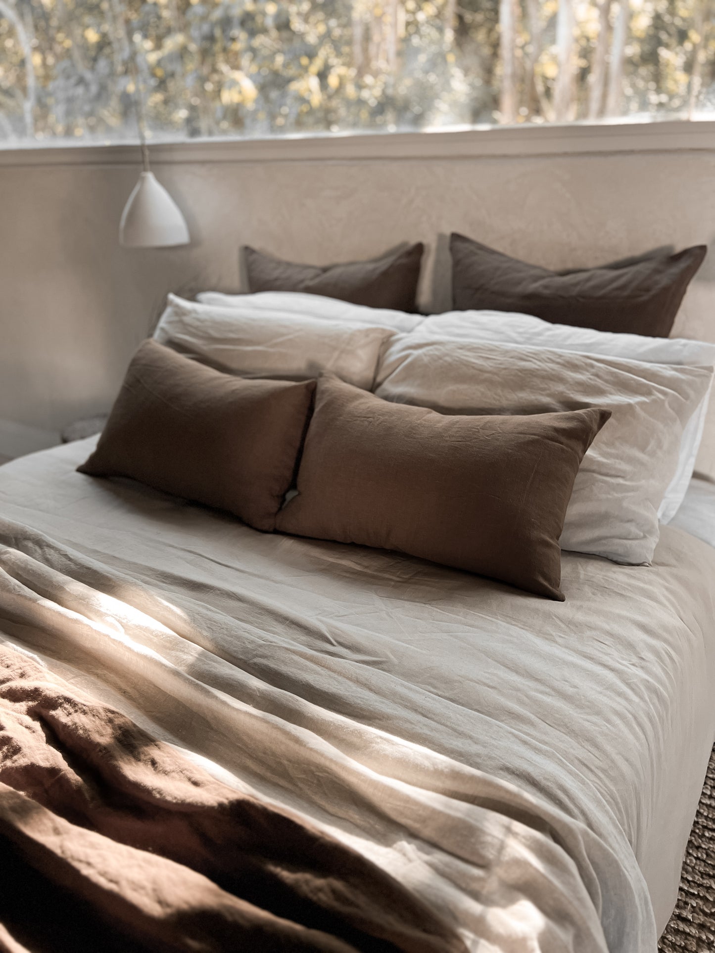 Linen Euro Cushion - Cocoa