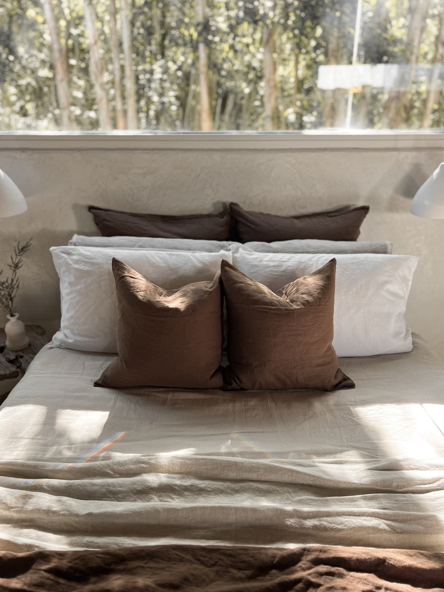 Linen Standard Cushion - Cocoa