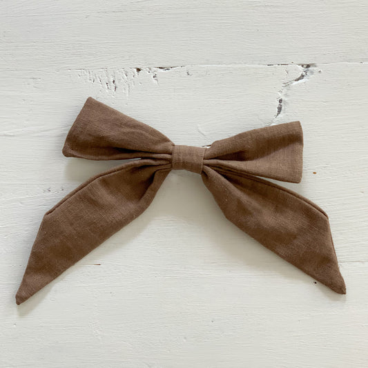 Ramie Hair Bows - Fawn