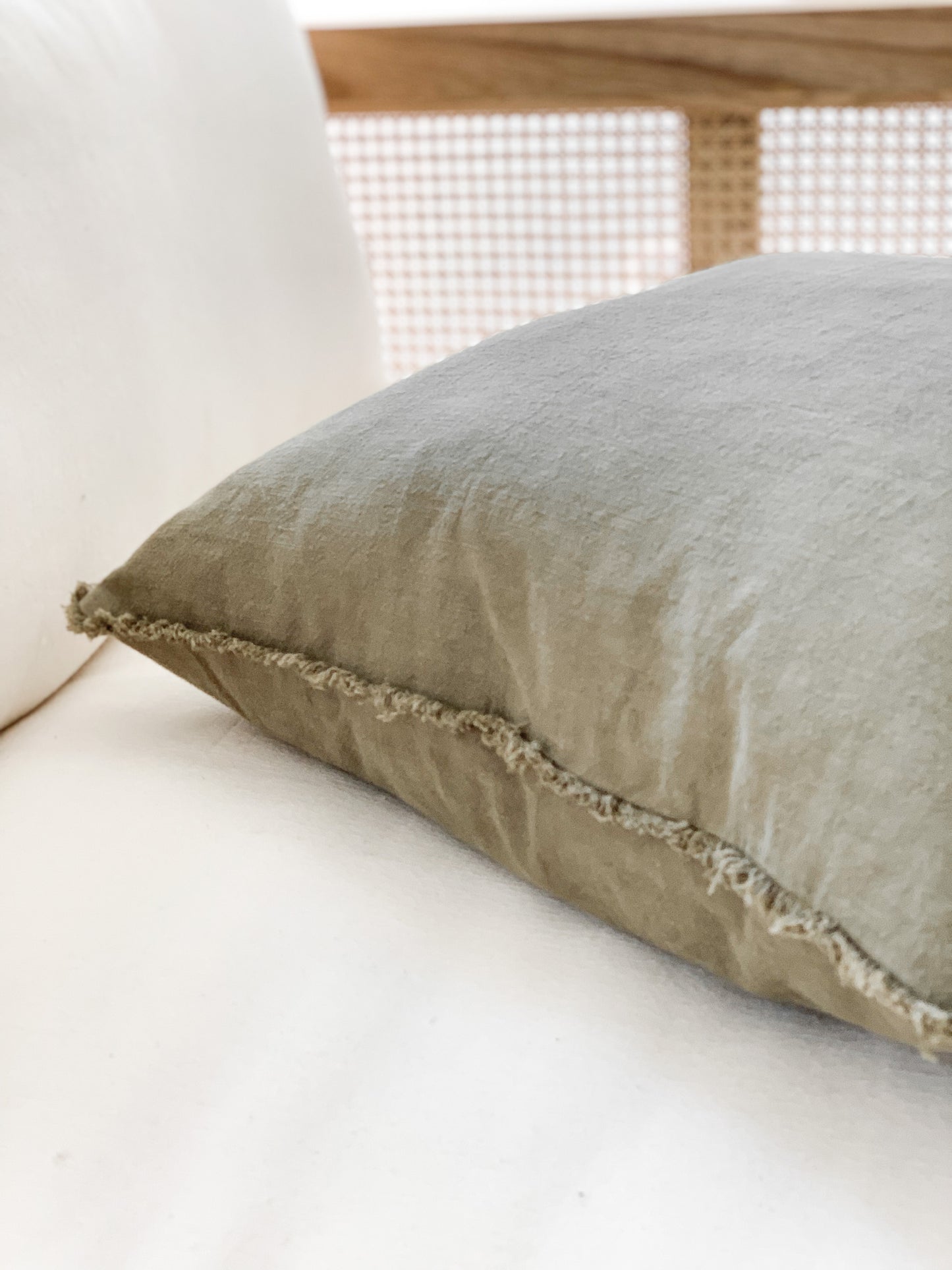 Ramie Standard Cushion - Olive