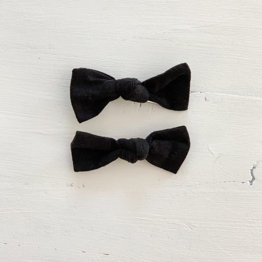 Ramie Hair Bows - Black