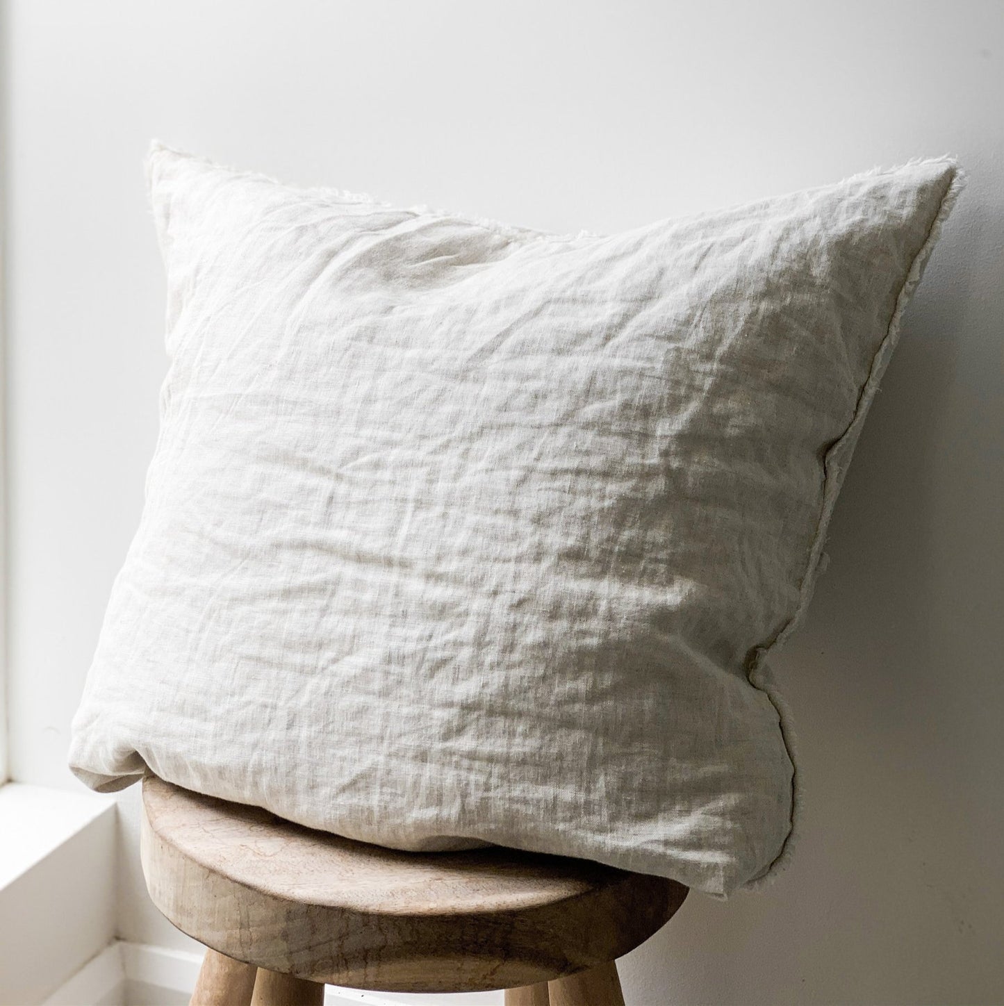 Linen Euro Cushion - Flax