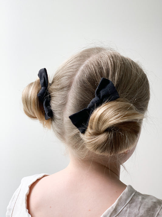 Ramie Hair Bows - Black