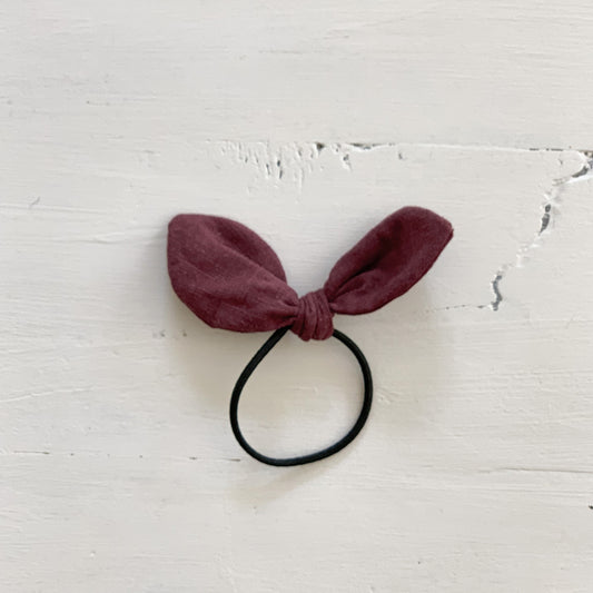 Ramie Hair Bows - Burgundy