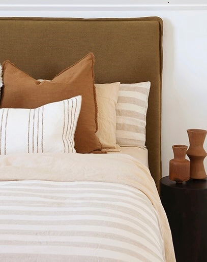Ramie Euro Cushion - Cinnamon