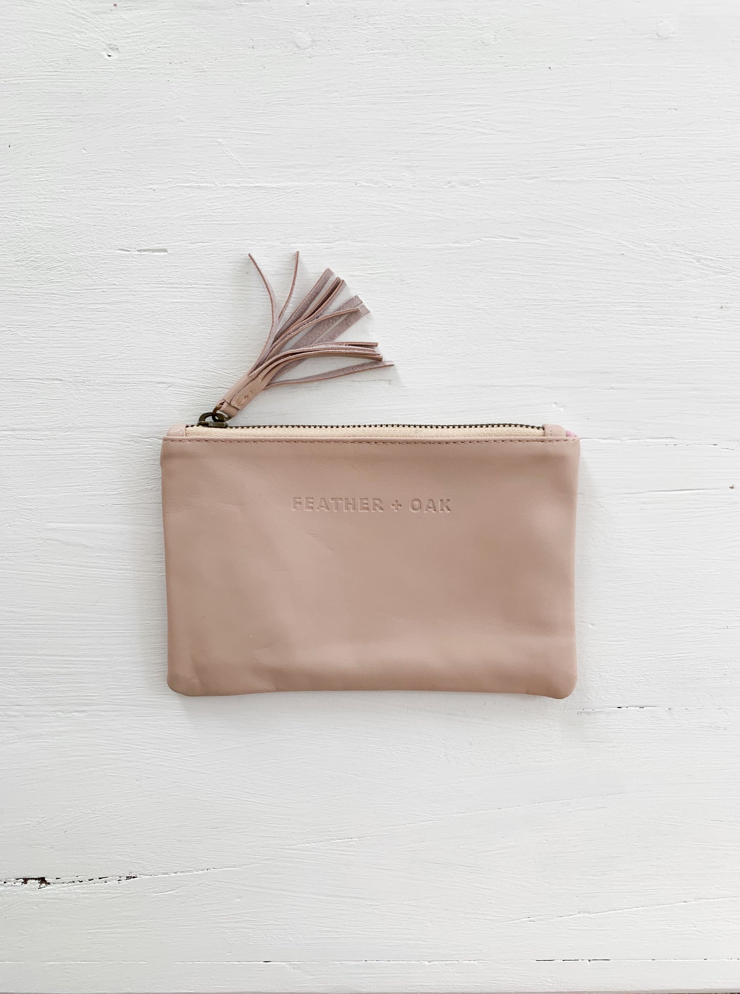 Leather Essentials Zip Purse - ballet pink