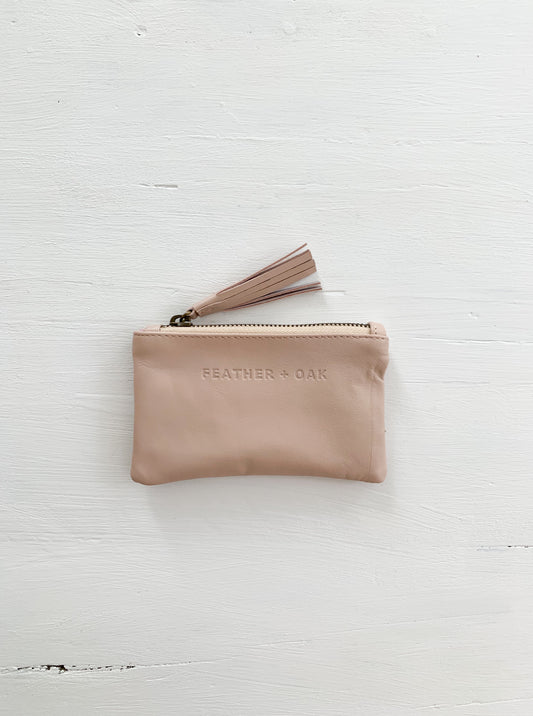 Leather Essentials Zip Purse - ballet pink