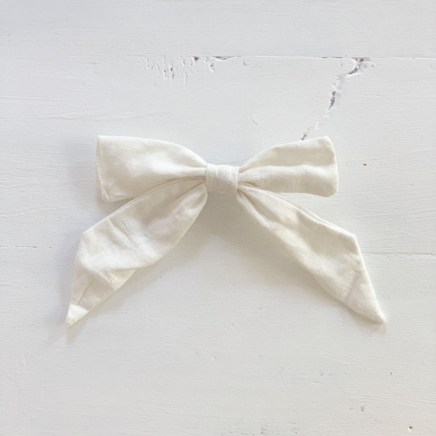 Ramie Hair Bows - Chalk