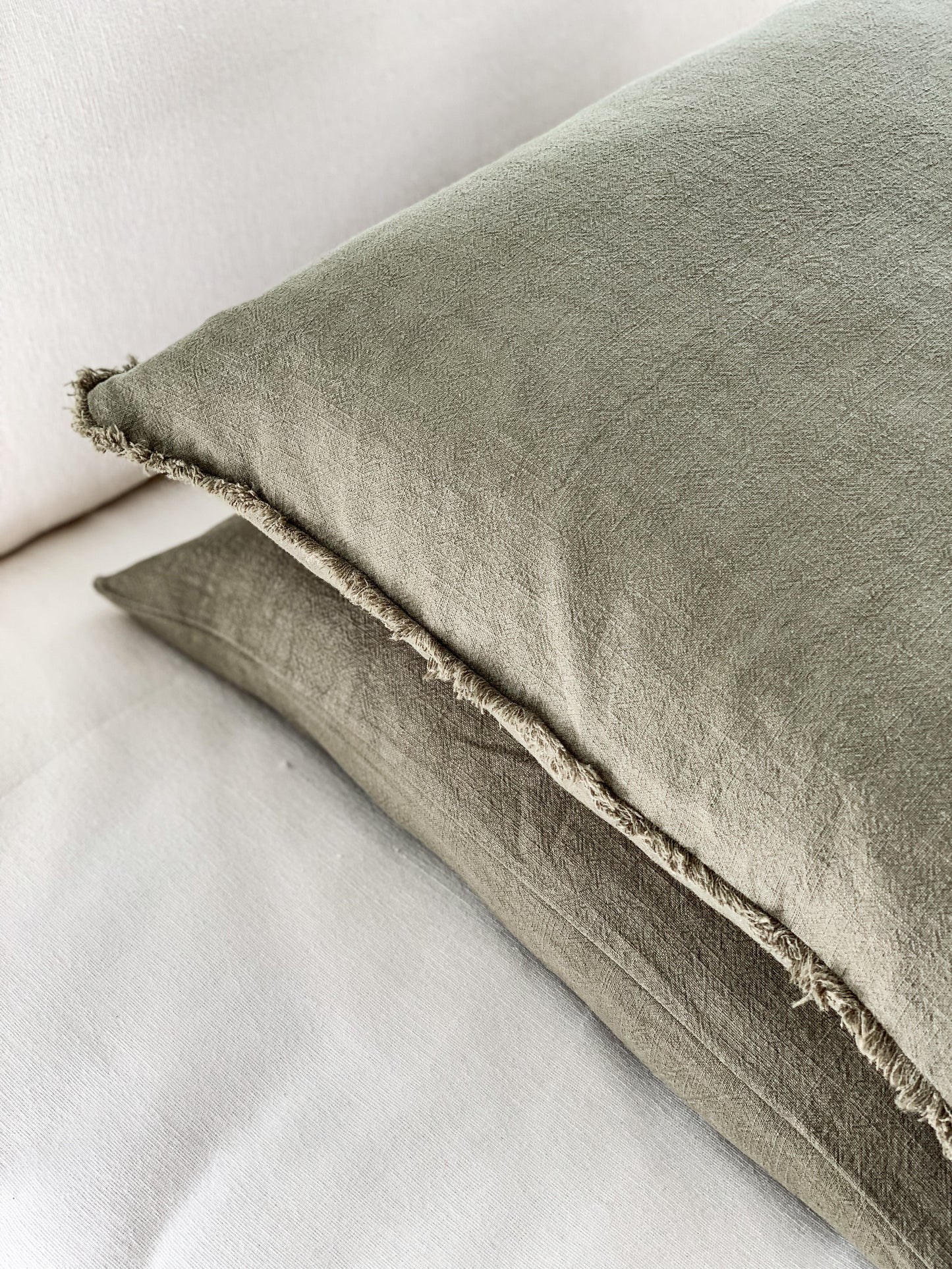 Ramie Standard Cushion - Olive