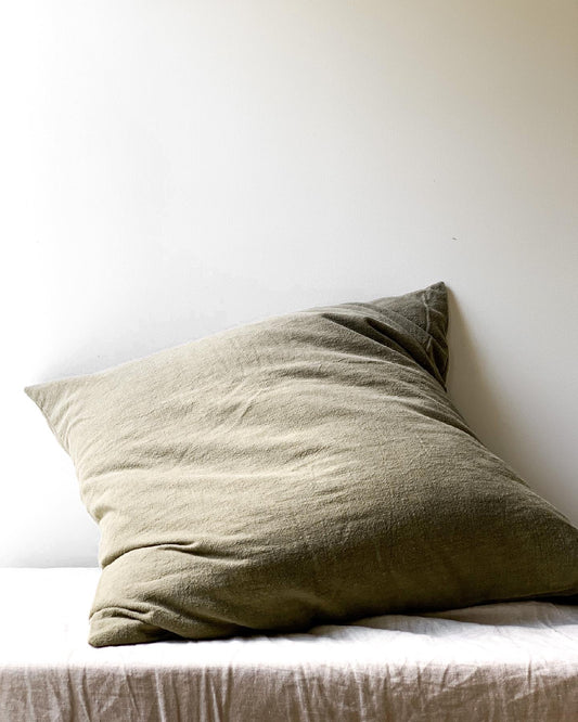 Ramie Euro Cushion - Olive