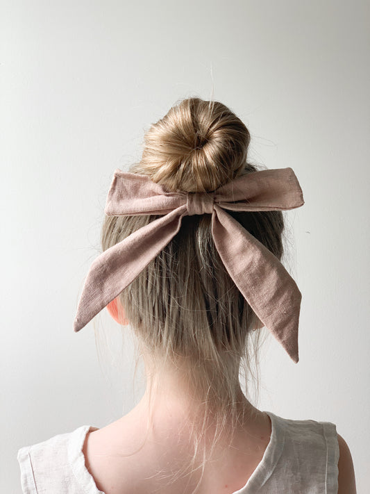 Ramie Hair Bows - Blush