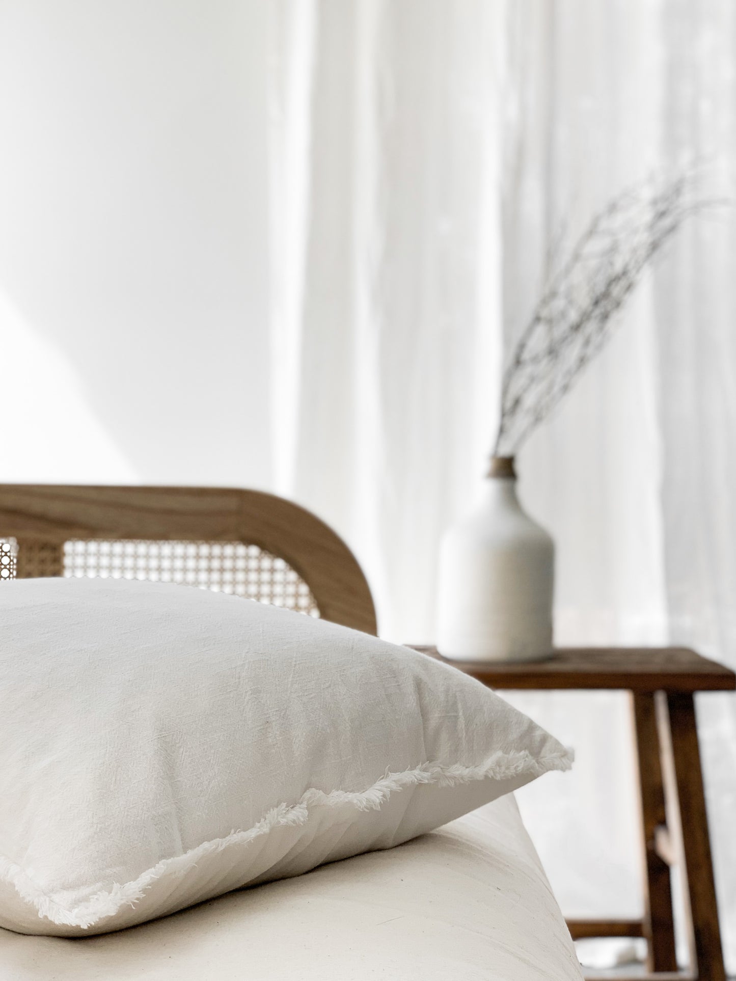 Ramie Standard Cushion - Chalk