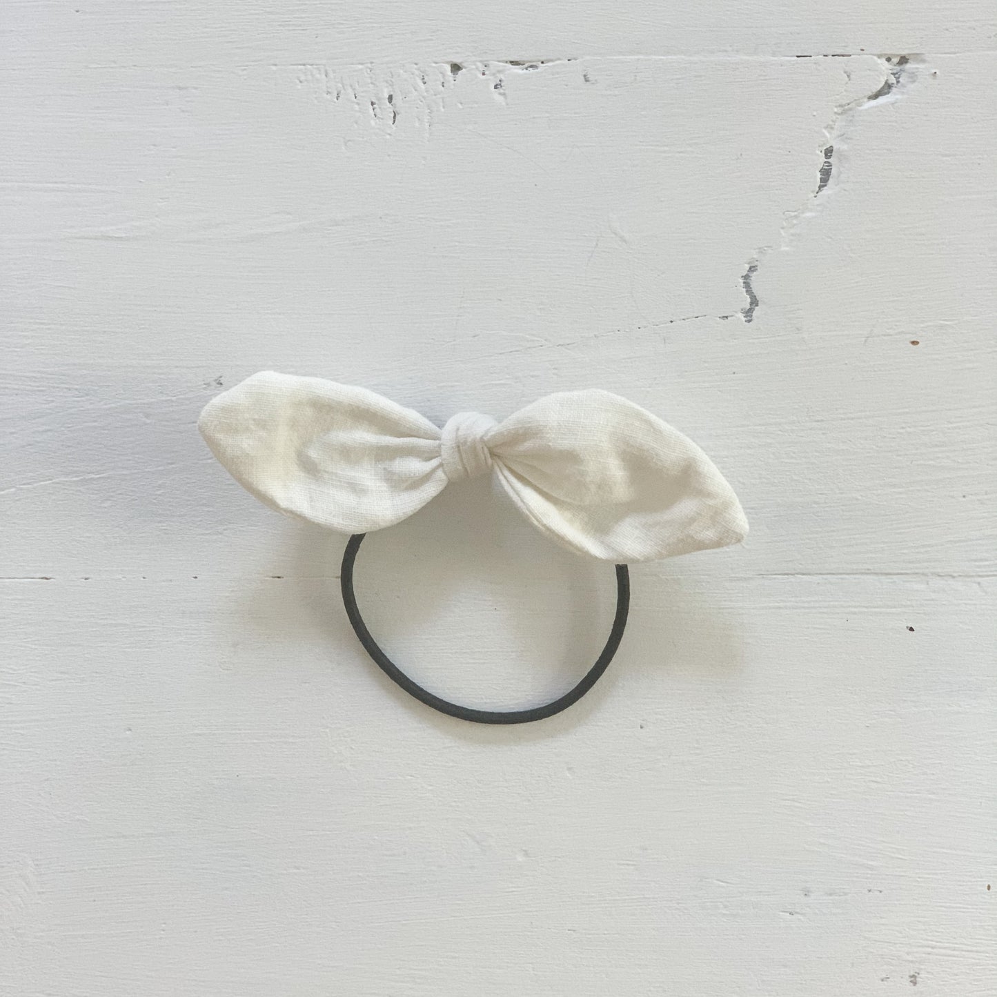 Ramie Hair Bows - Chalk