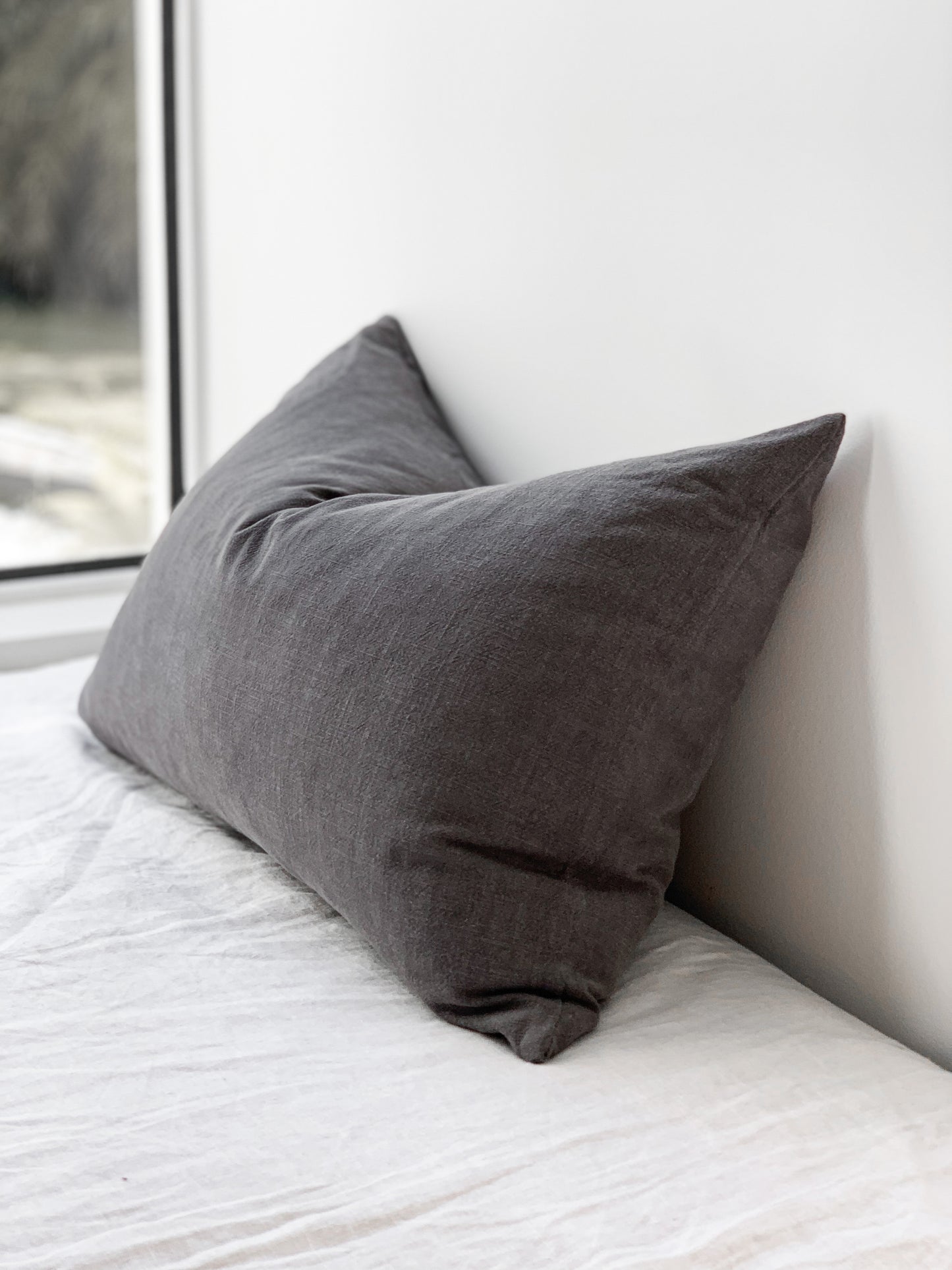 Ramie Lumbar Cushion - Charcoal