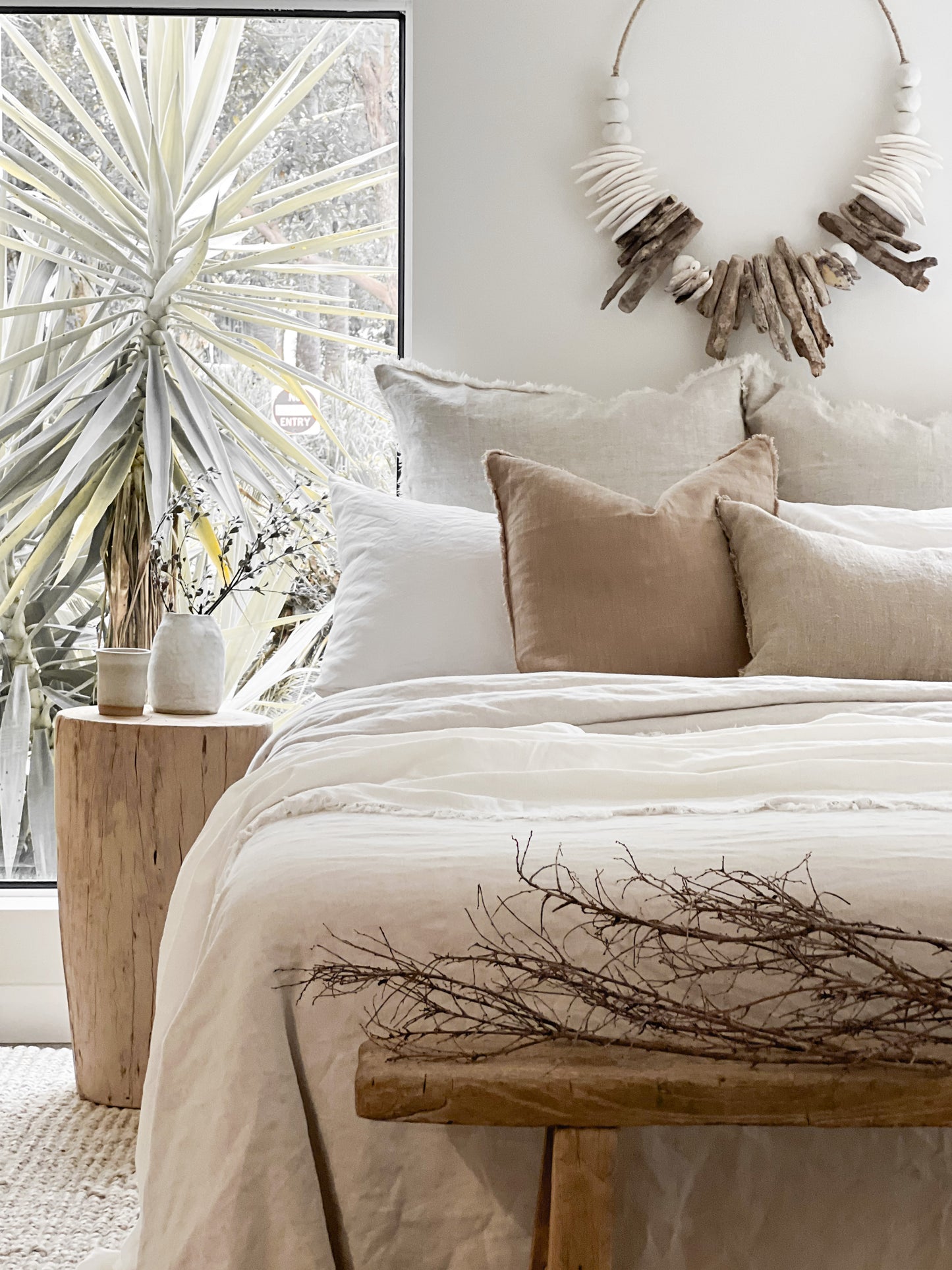 Ramie Fringed Throw - Chalk