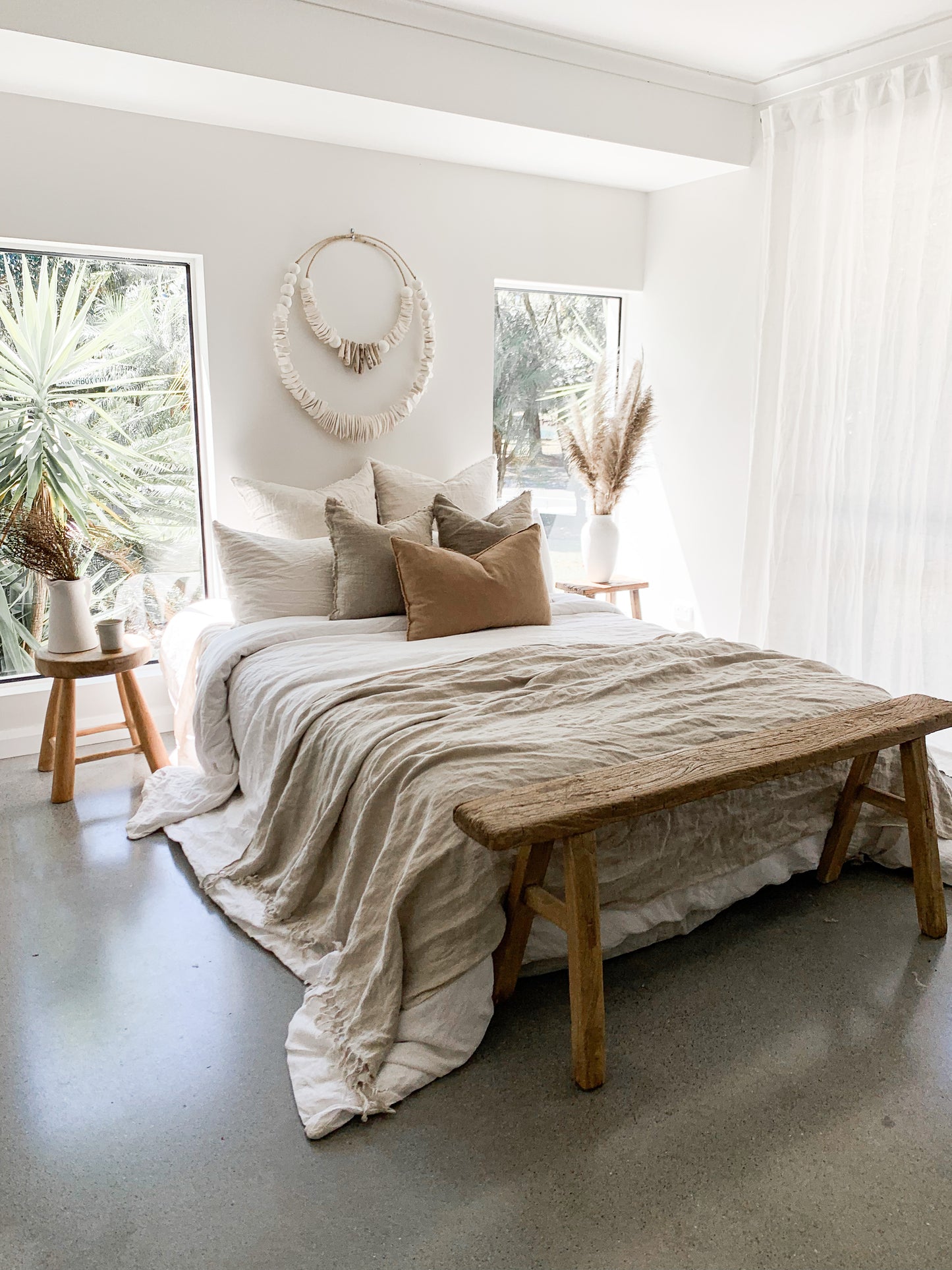 Omala Pure Linen Throw - Raw Flax