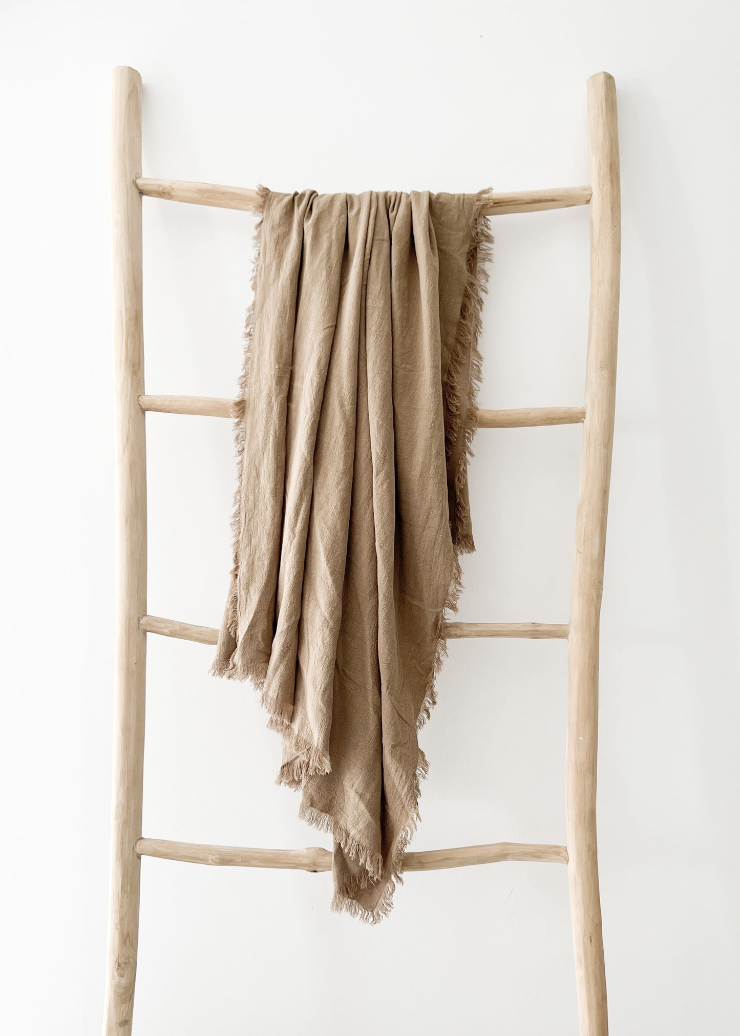 Ramie Fringed Throw - Husk