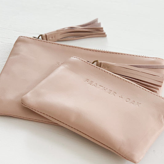 Leather Essentials Zip Purse - ballet pink