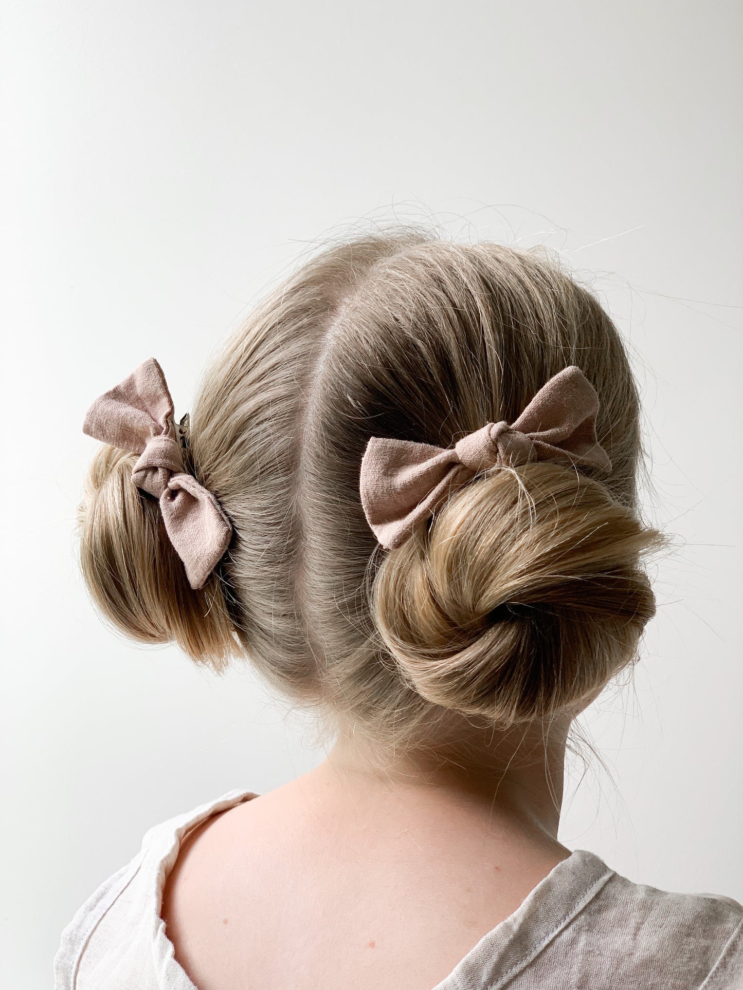 Ramie Hair Bows - Blush