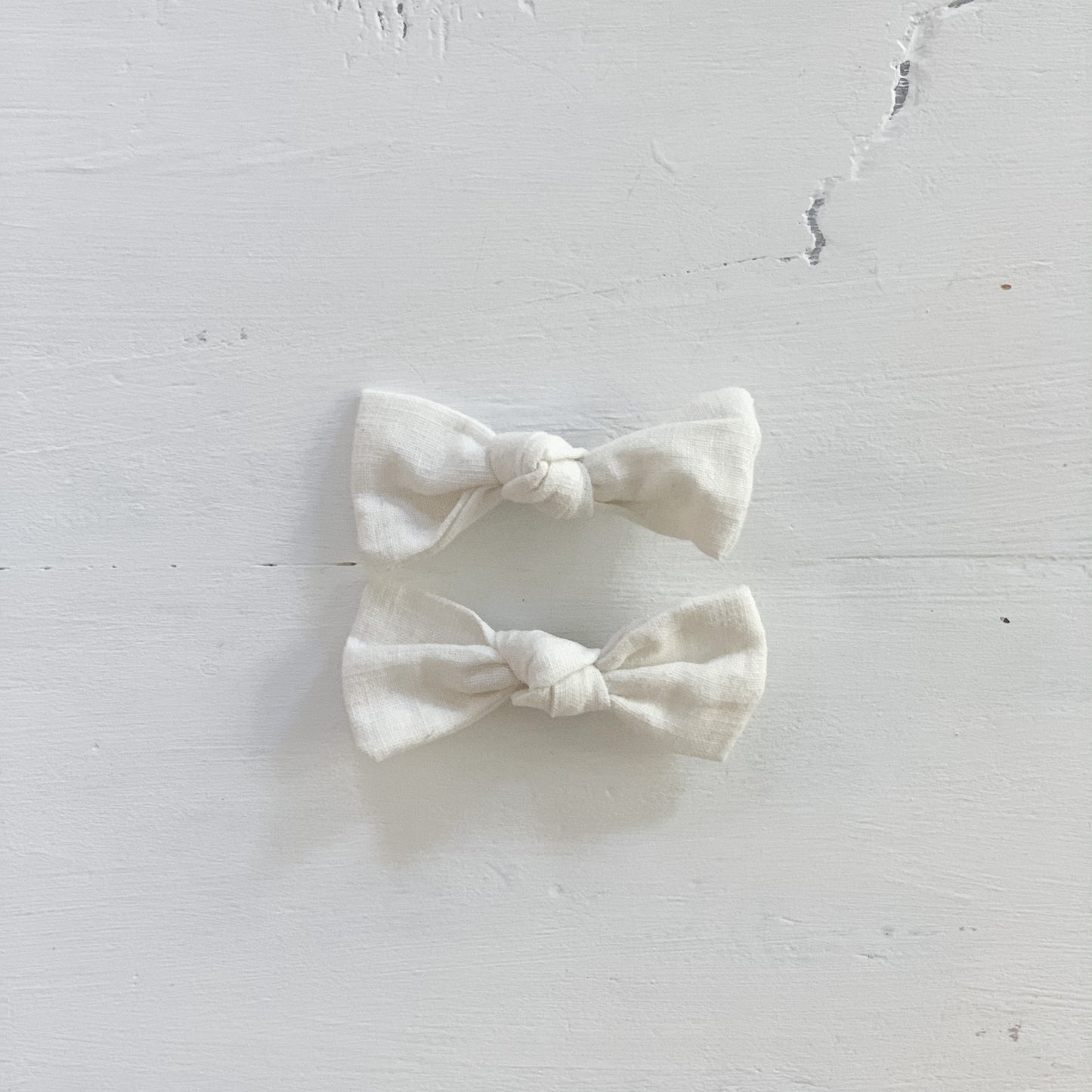 Ramie Hair Bows - Chalk
