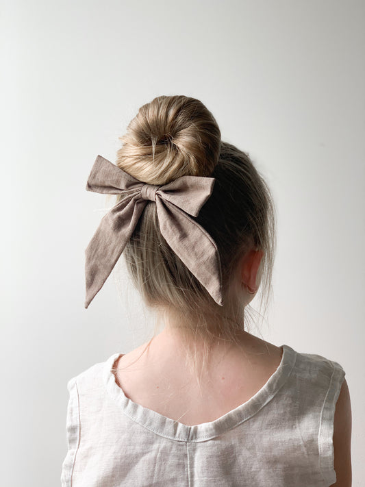 Ramie Hair Bows - Fawn