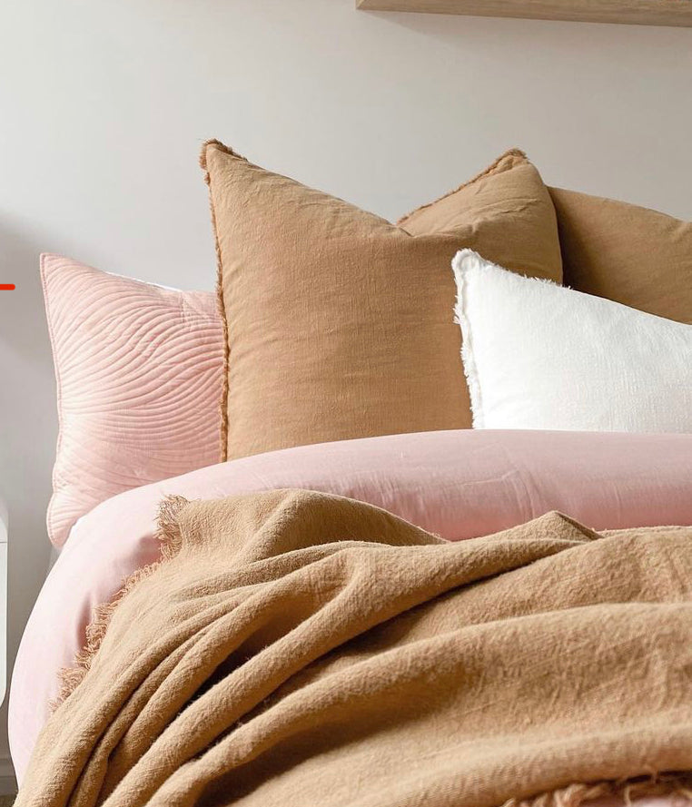 Ramie Euro Cushion - Cinnamon