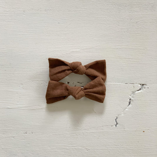 Ramie Hair Bows - Earth