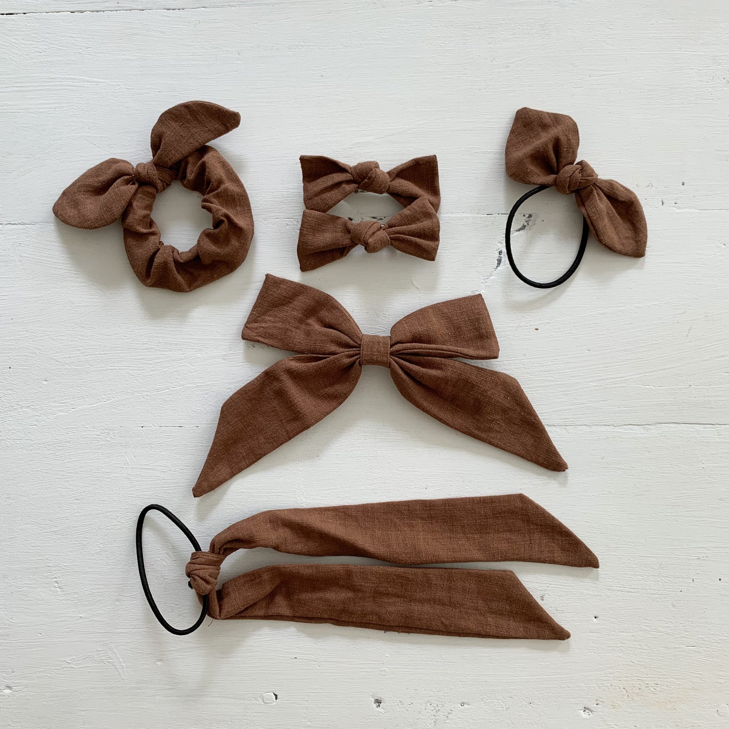 Ramie Hair Bows - Earth