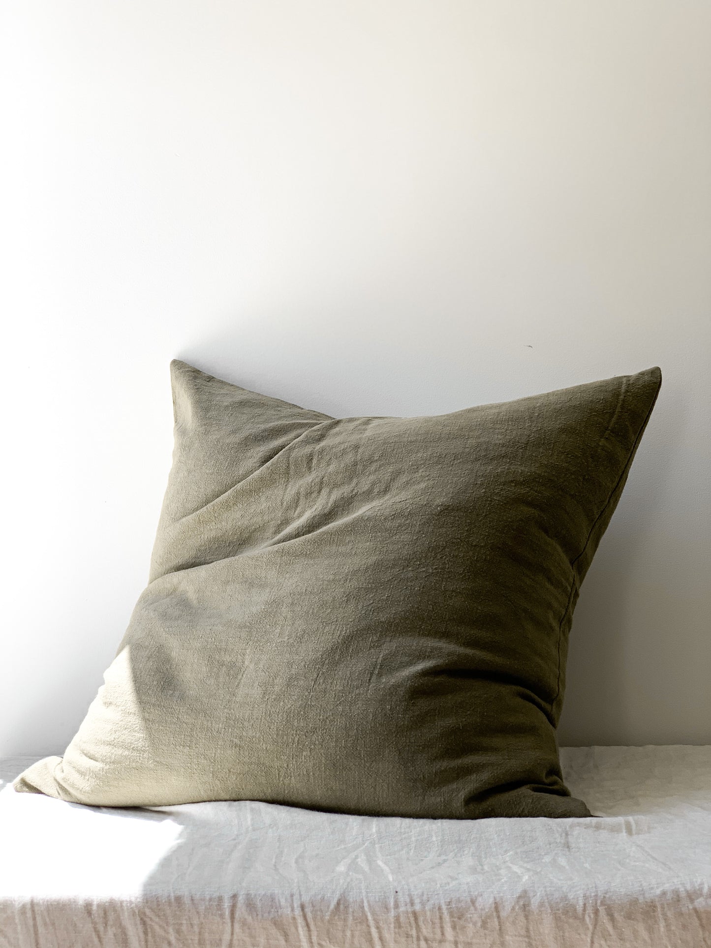 Ramie Euro Cushion - Olive