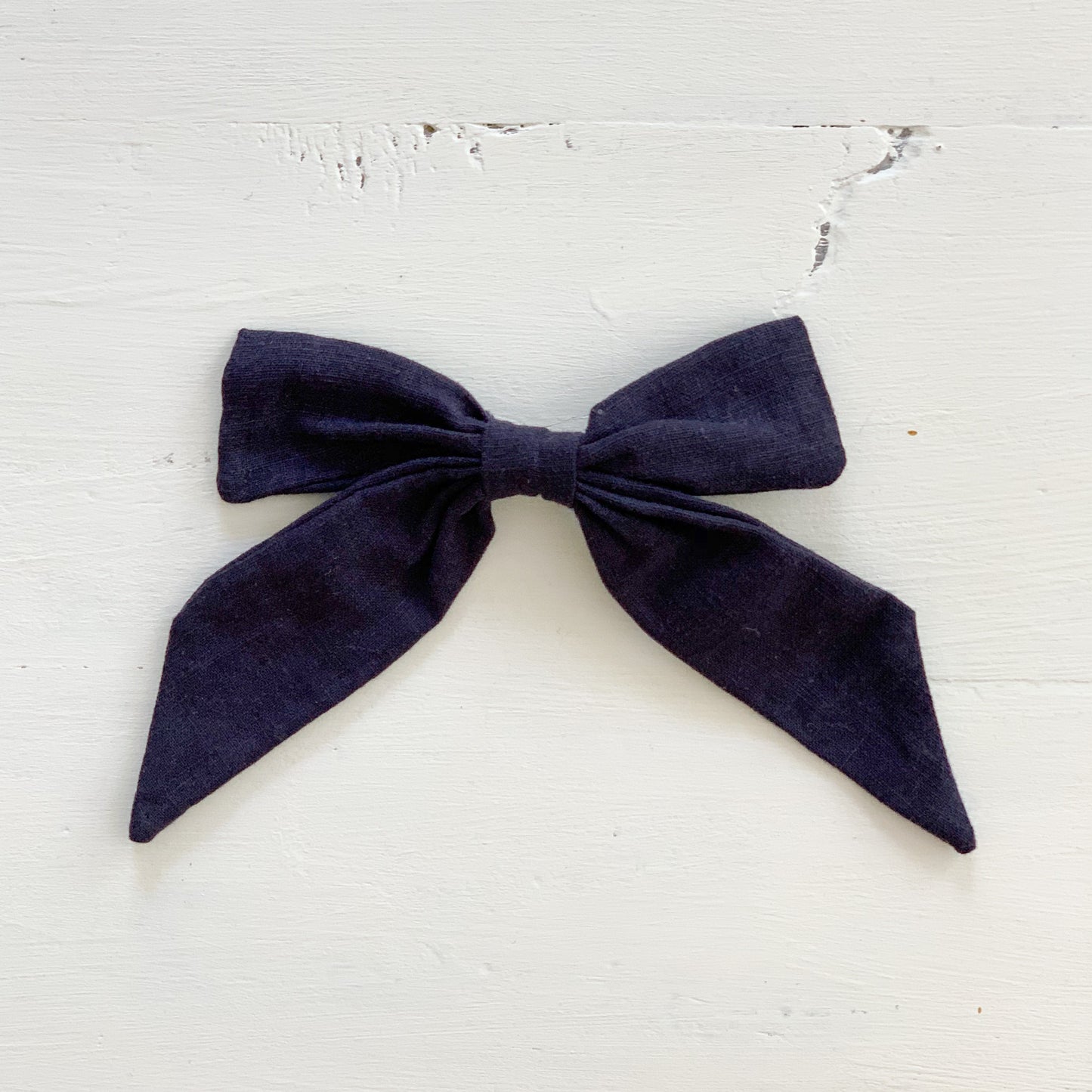 Ramie Hair Bows - Navy