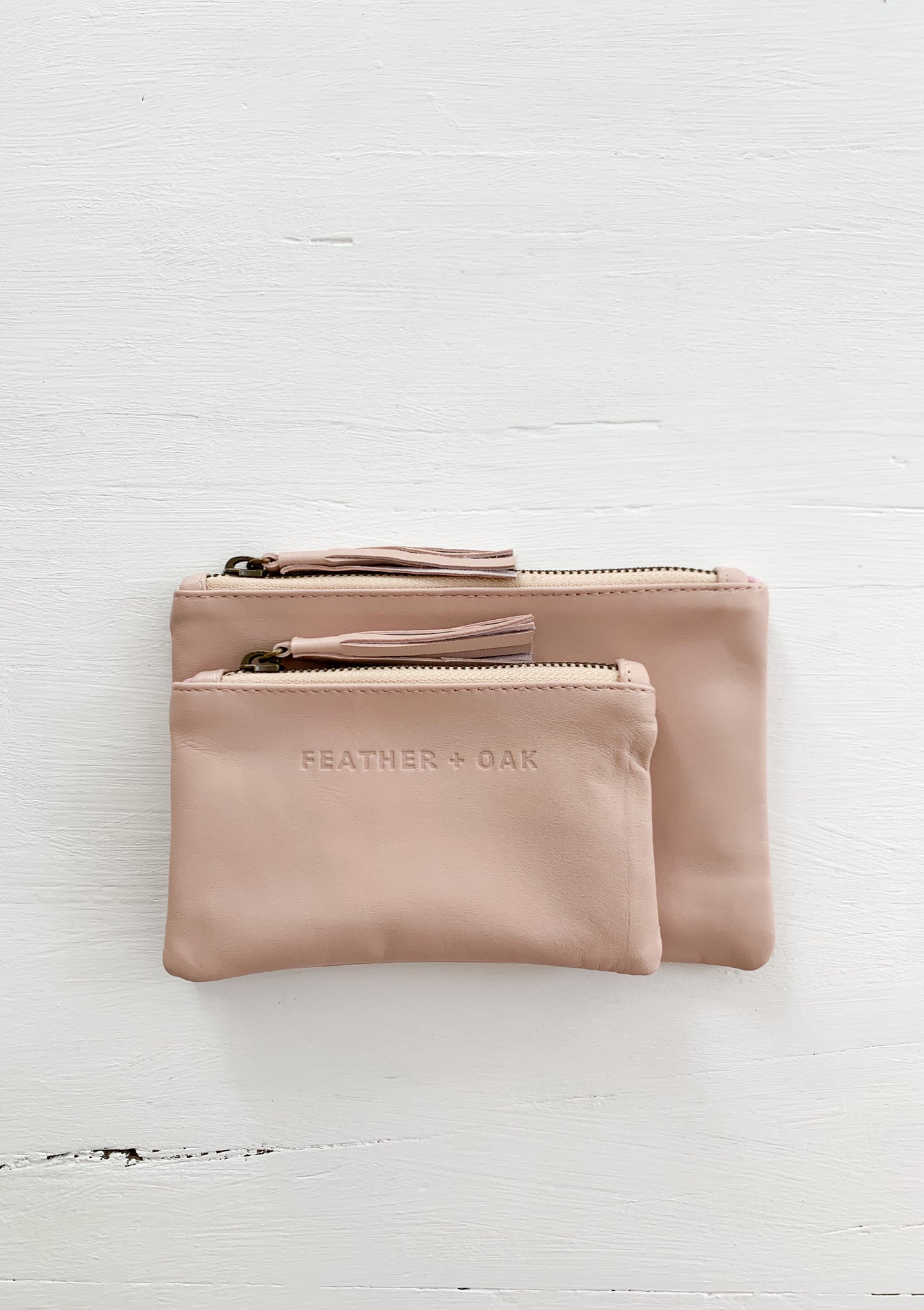Leather Essentials Zip Purse - ballet pink
