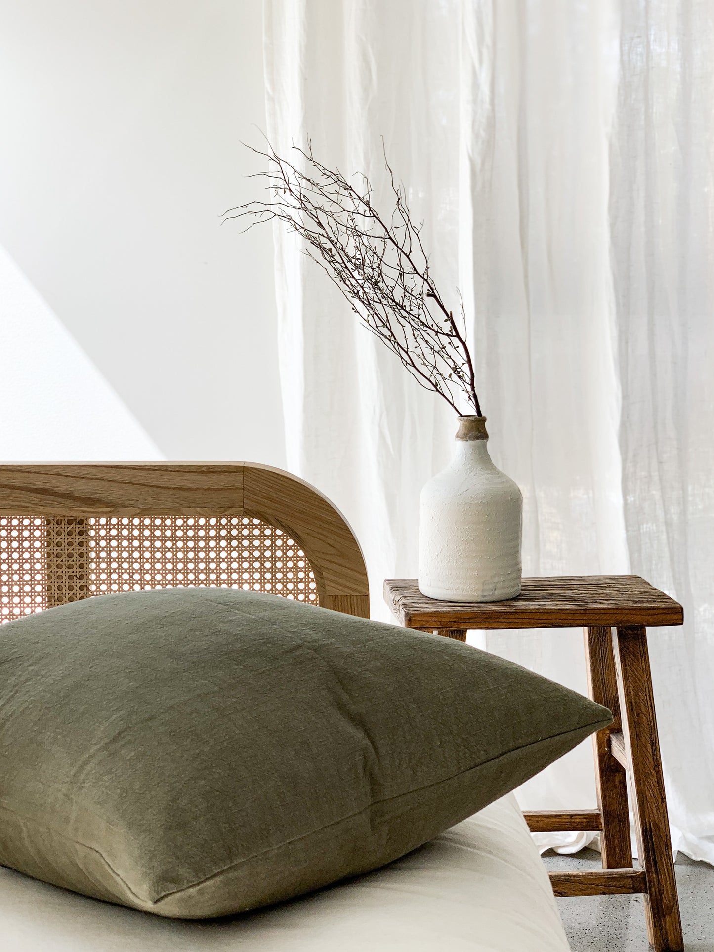 Ramie Standard Cushion - Olive