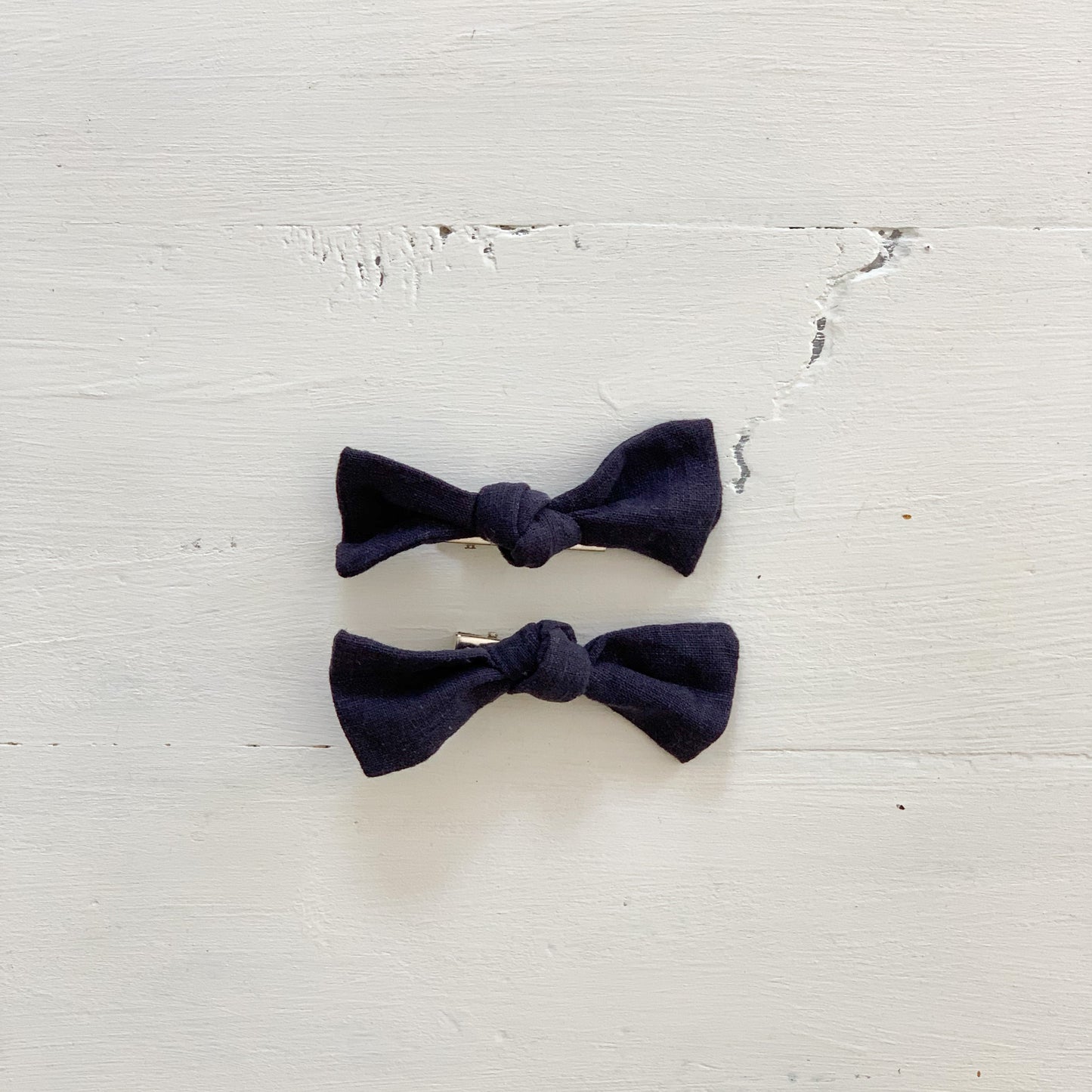 Ramie Hair Bows - Navy