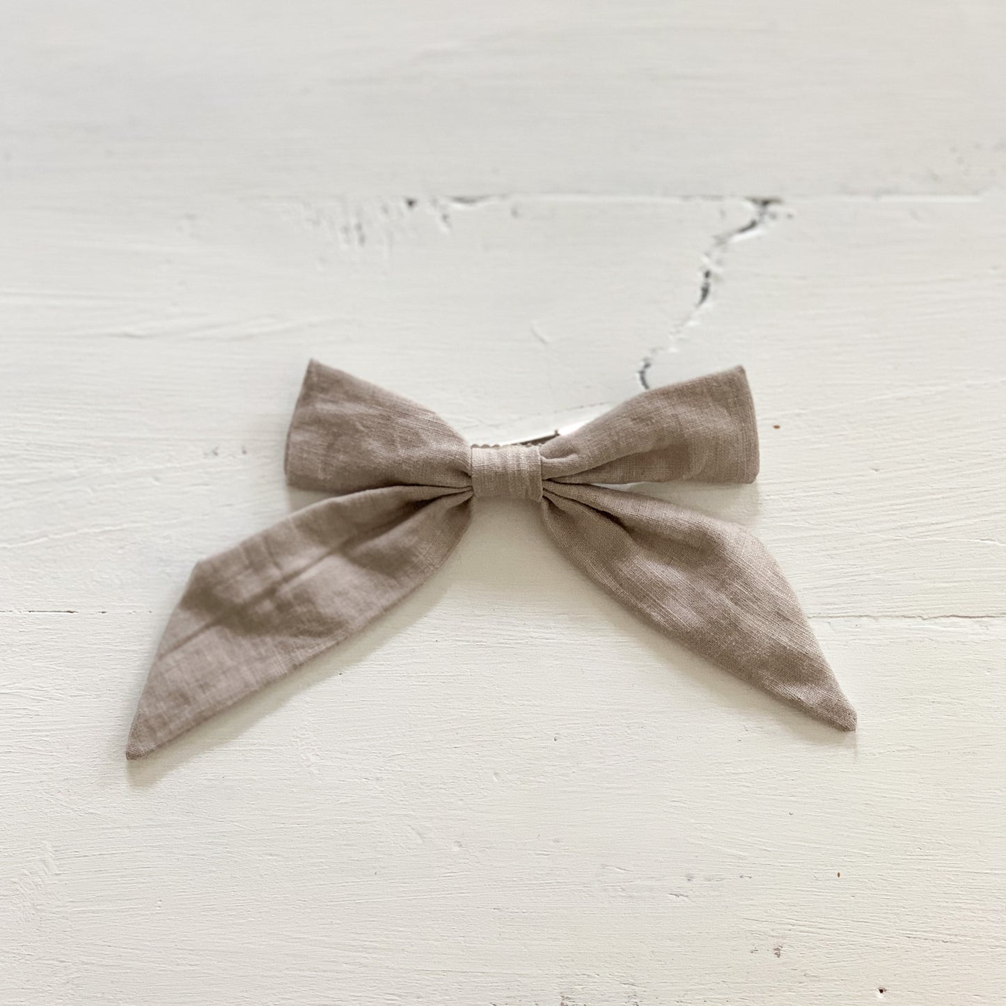 Ramie Hair Bows - Pebble