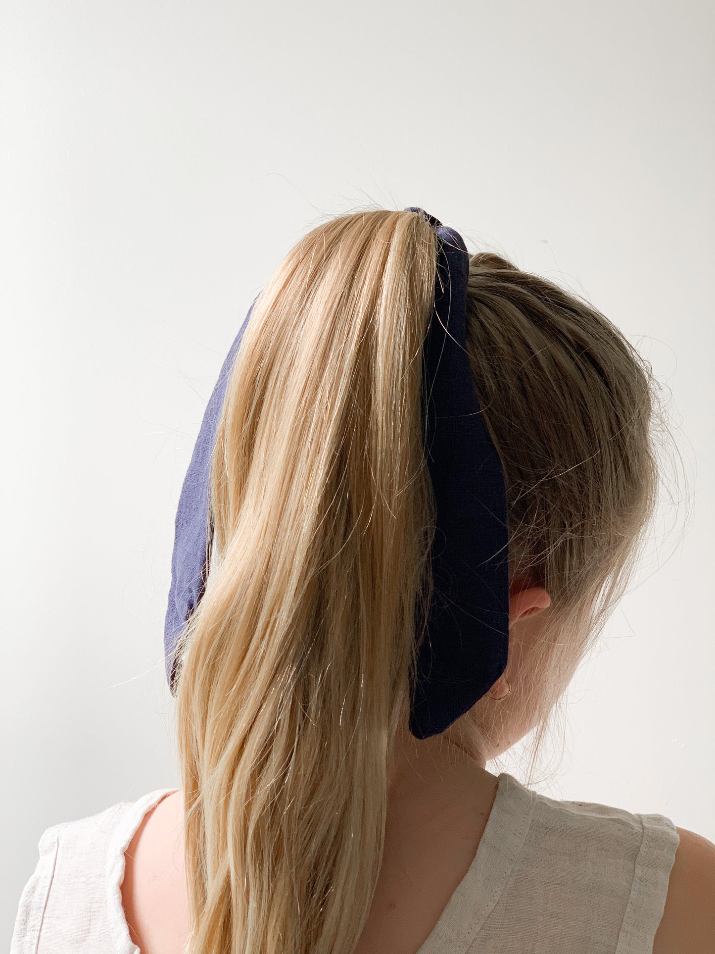 Ramie Hair Bows - Navy