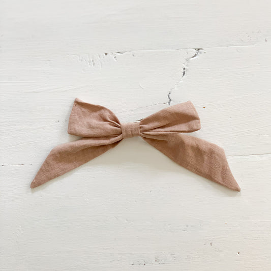 Ramie Hair Bows - Blush