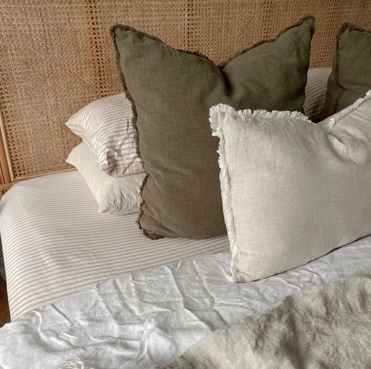 Ramie Euro Cushion - Olive