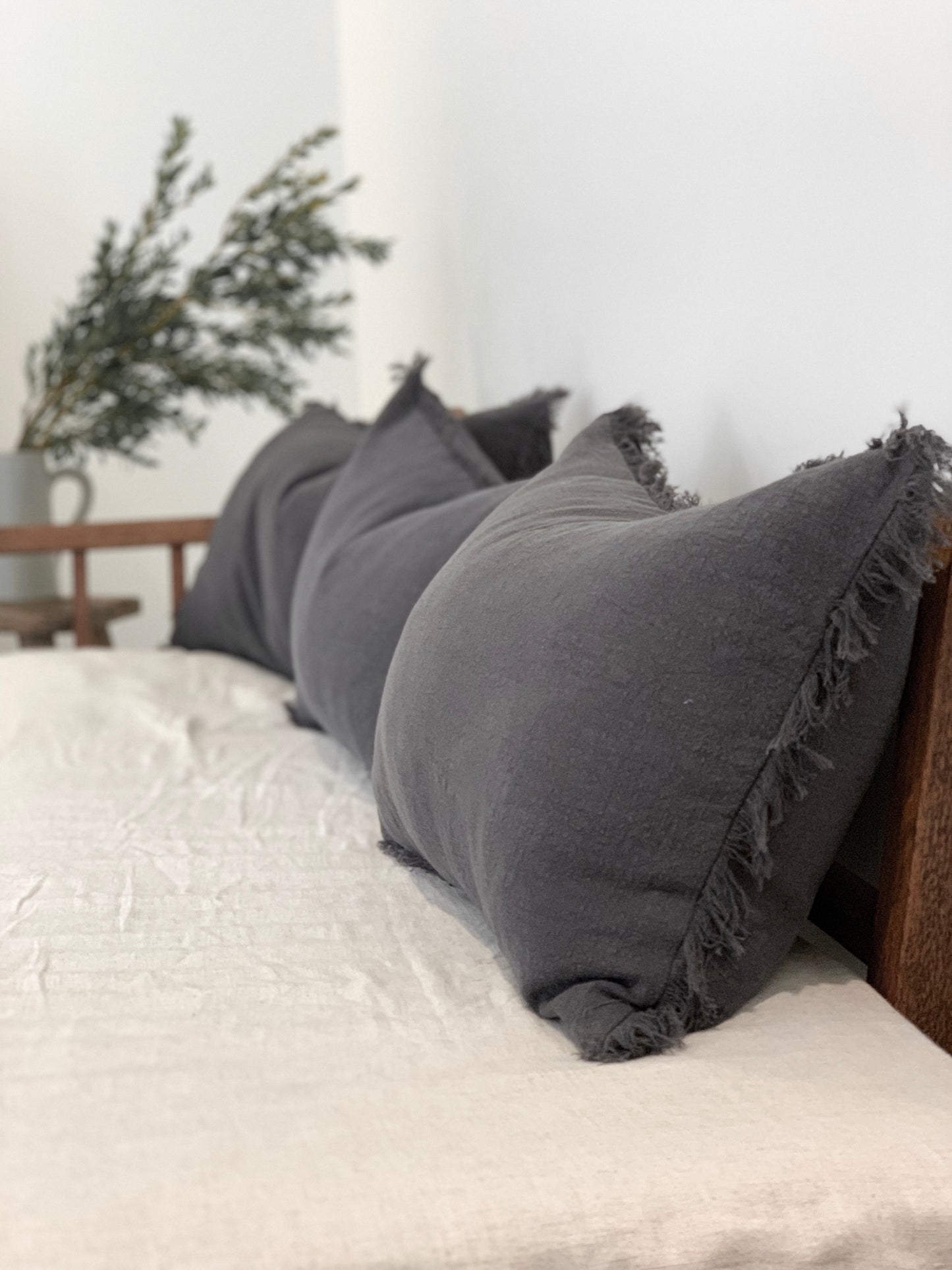 Ramie Lumbar Cushion - Charcoal