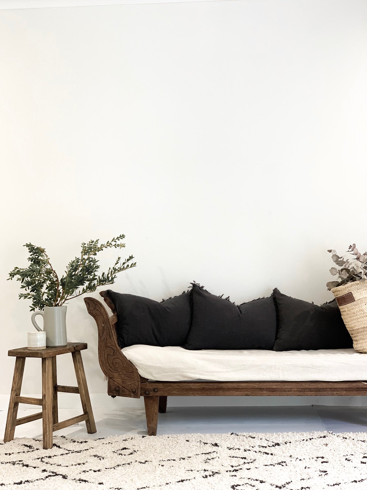 Ramie Lumbar Cushion - Charcoal