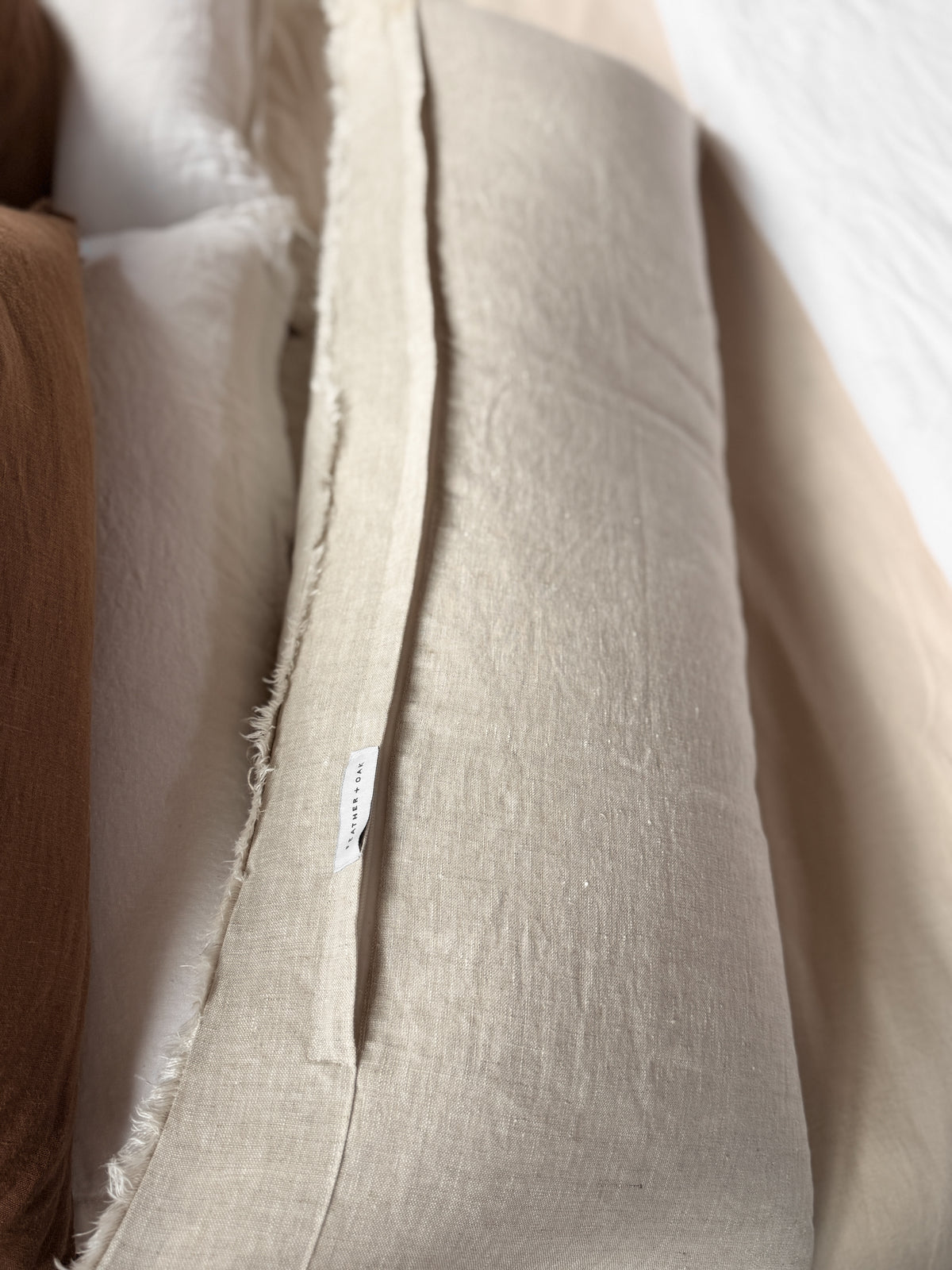 Extra-Long Linen Lumbar Cushion - Flax