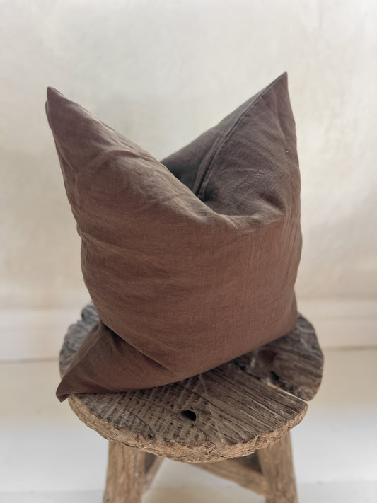 Linen Standard Cushion - Cocoa
