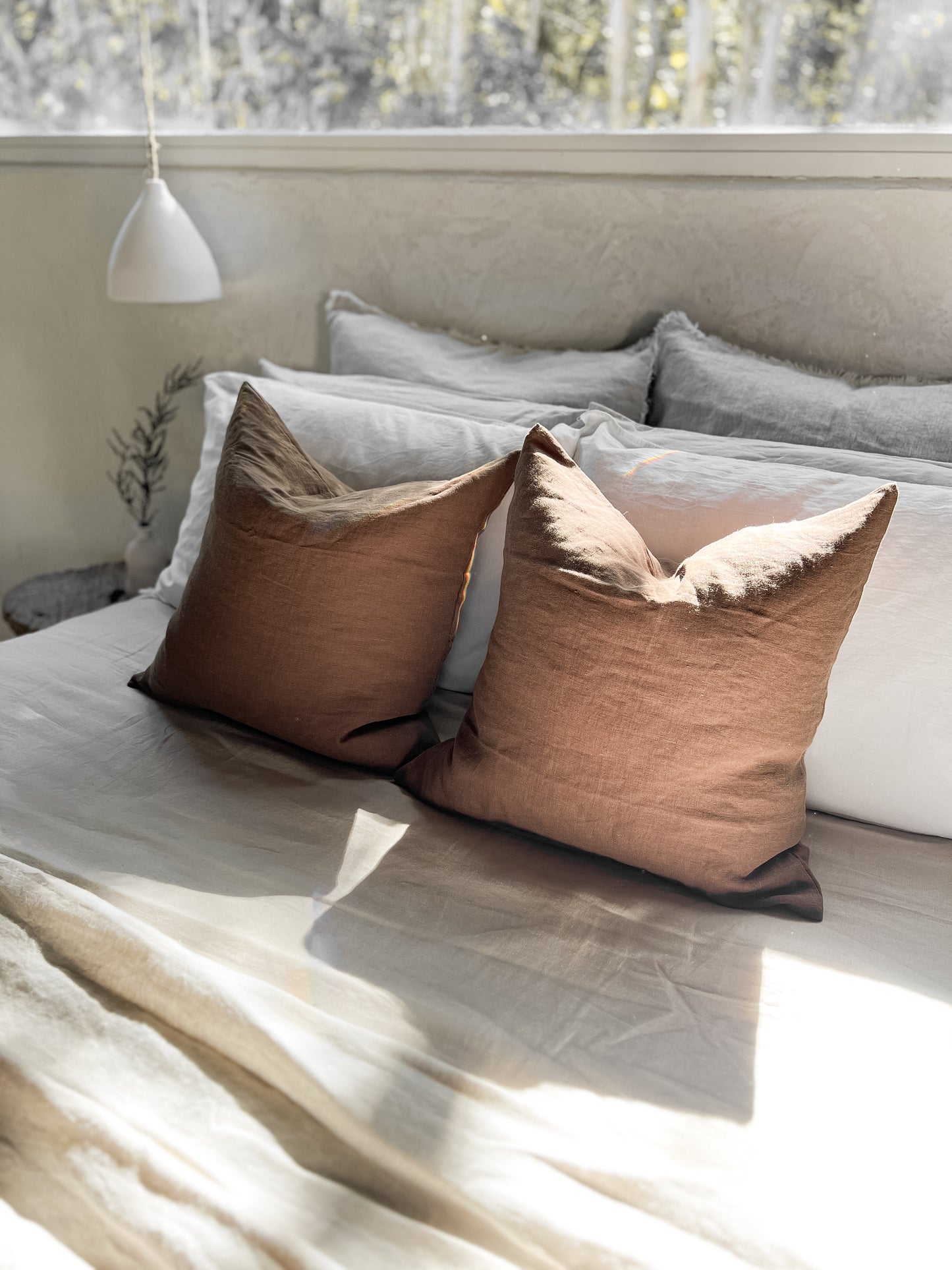 Linen Standard Cushion - Cocoa