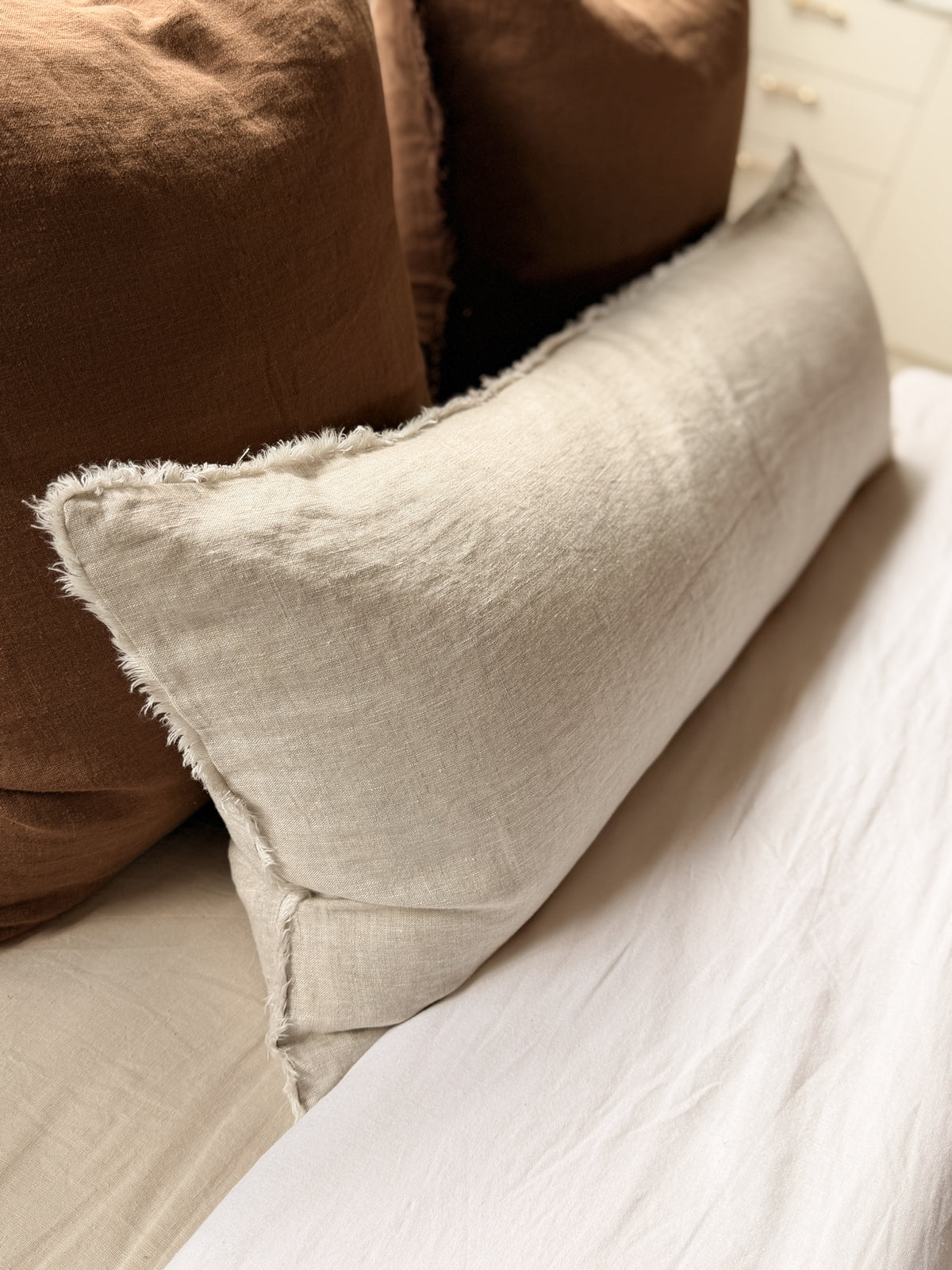 Extra-Long Linen Lumbar Cushion - Flax