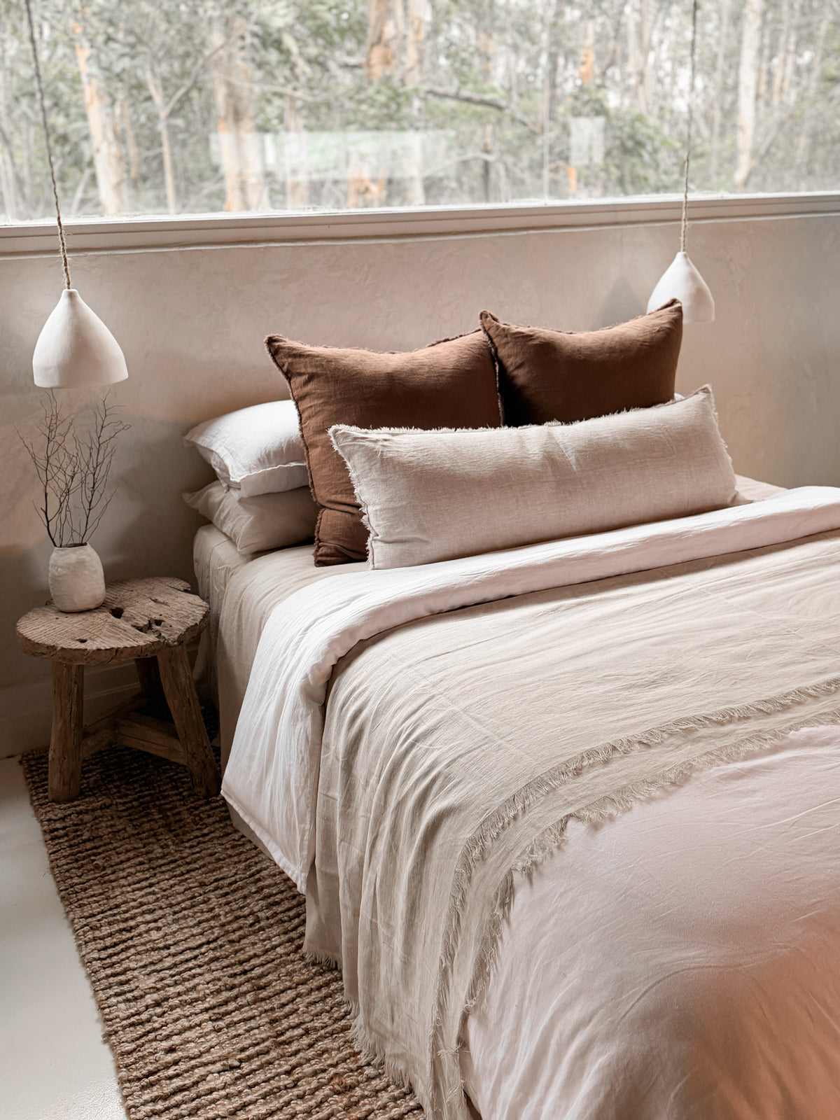 Extra-Long Linen Lumbar Cushion - Flax
